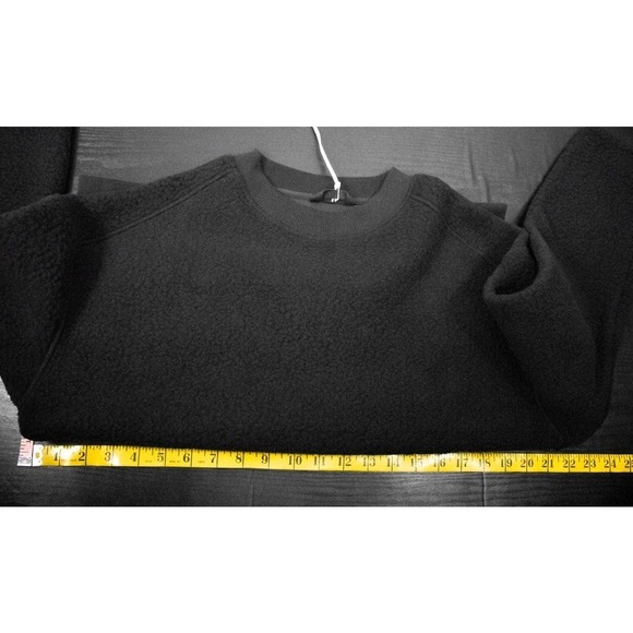 Everlane Black Teddy Sherpa Crewneck Pullover Sweater XS Fleece Sweatshirt - Picture 13 of 14